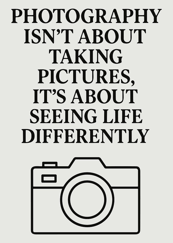 Photography quote with camera illustration