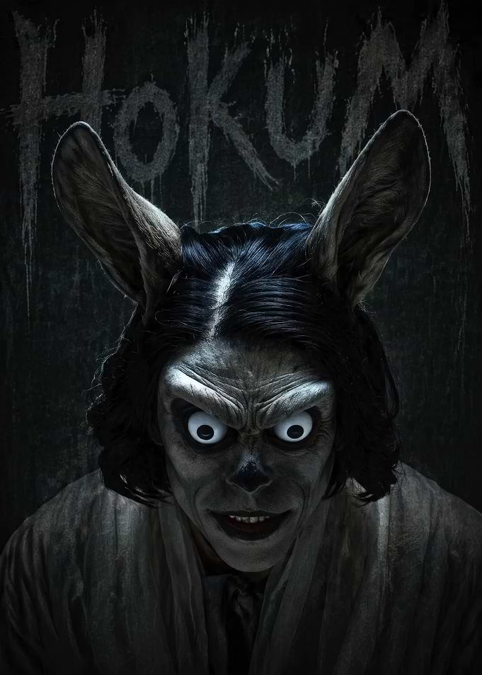 Scary Creature with 'Hokum' Text