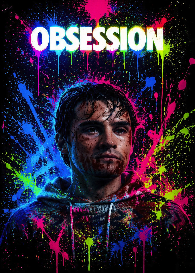 Obsession Poster with Splattered Paint