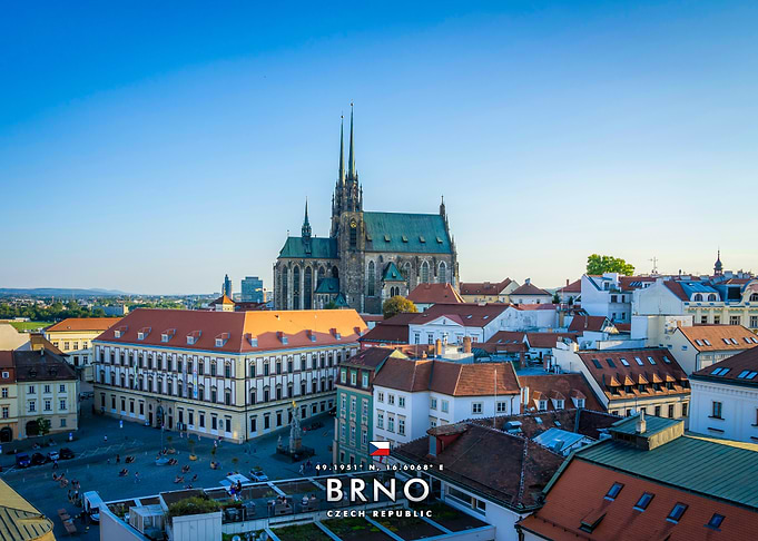 Brno Cityscape with Cathedral