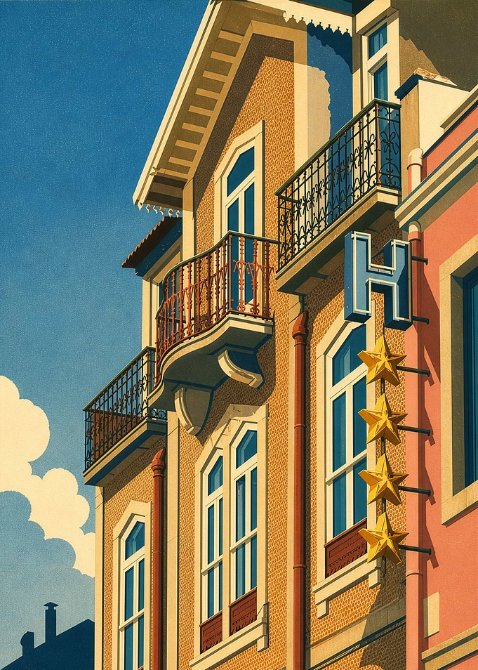 Porto, Portugal Hotel with Stars and Balconies
