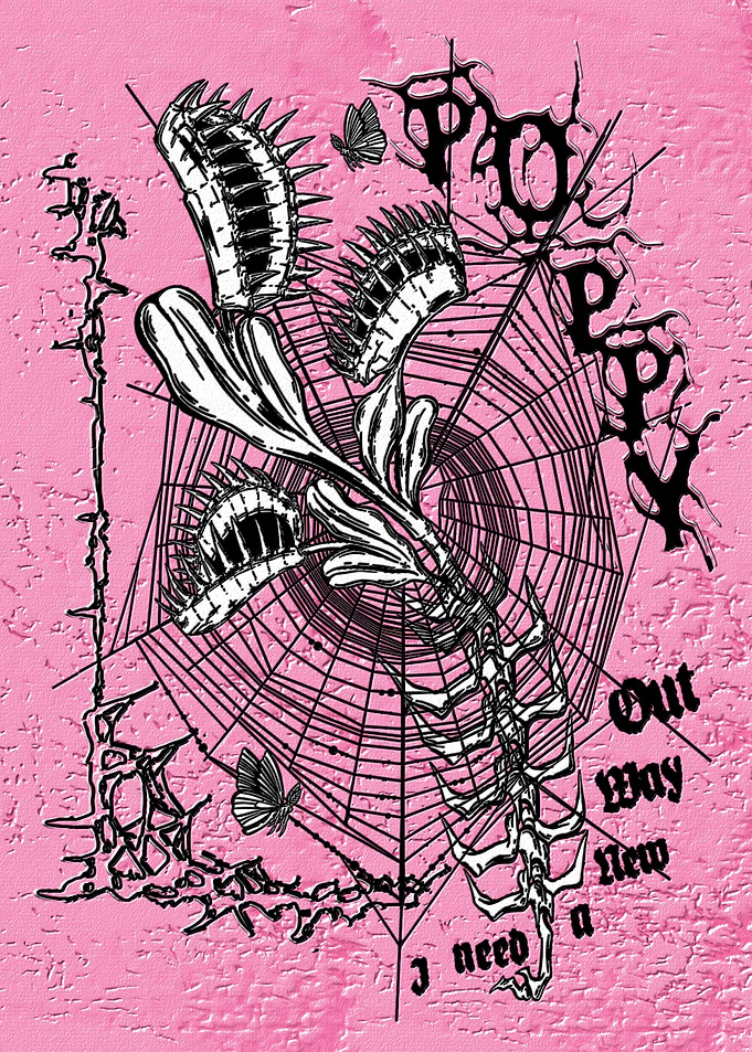 Gothic Venus Flytraps and Spiderweb Art