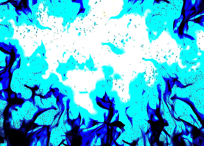 Abstract Blue and Cyan Fire