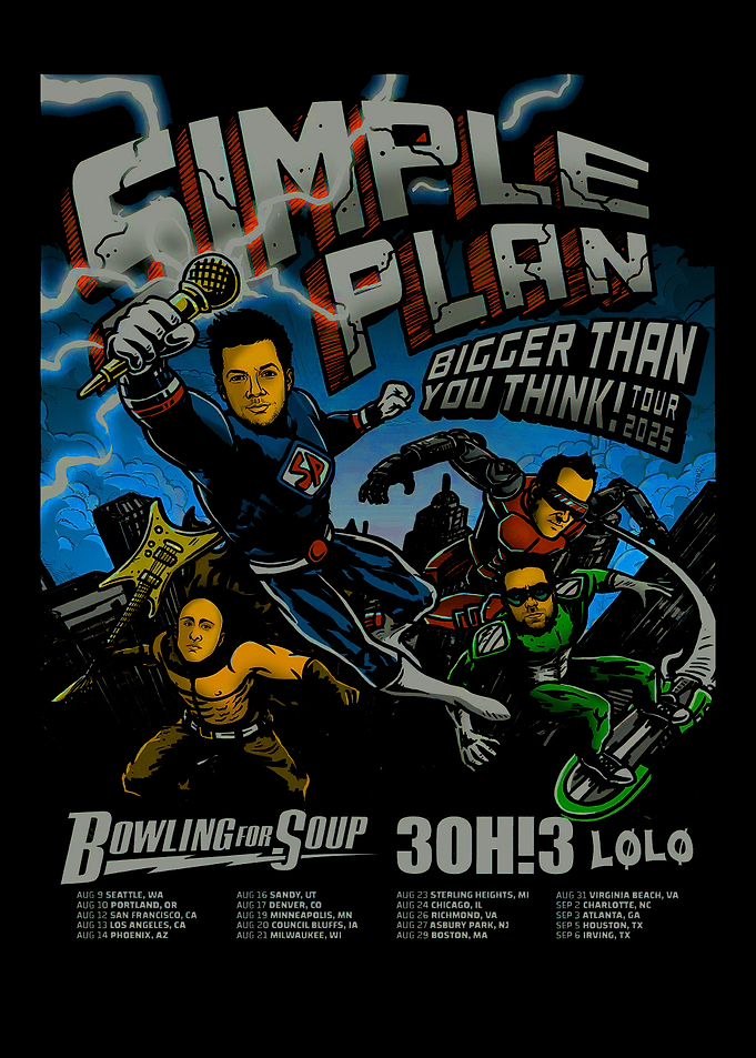 Simple Plan 'Bigger Than You Think' Tour Poster