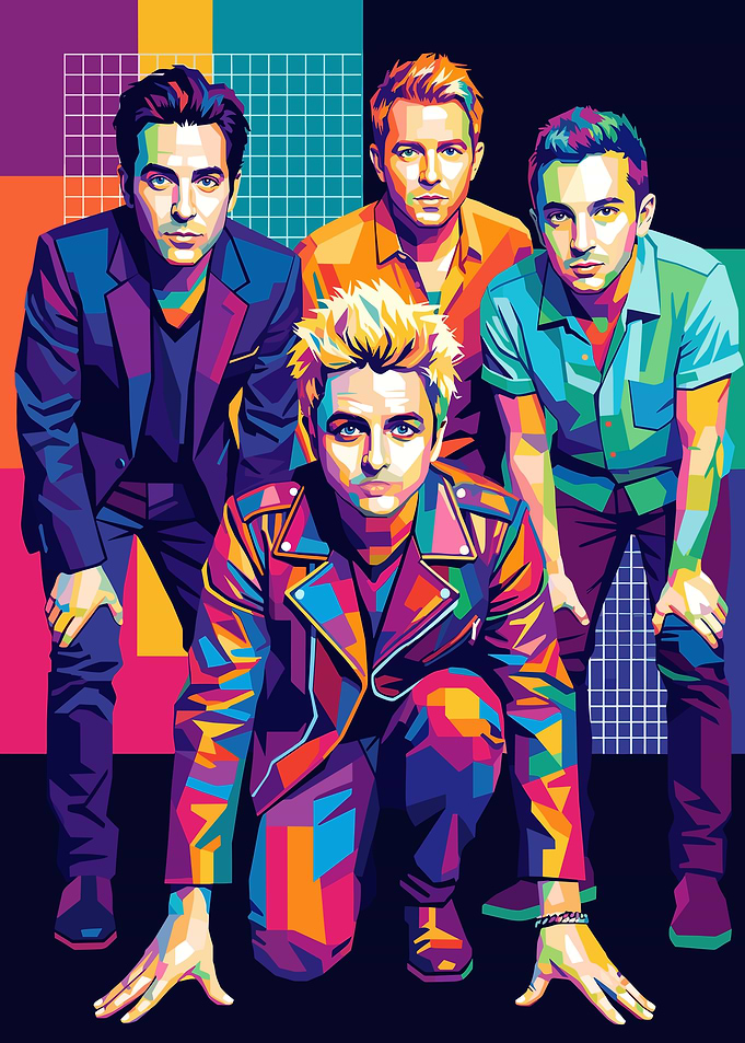 Green Day Pop Art Portrait