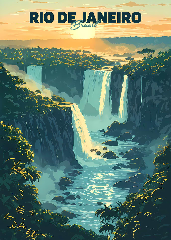 Iguazu Falls Travel Poster