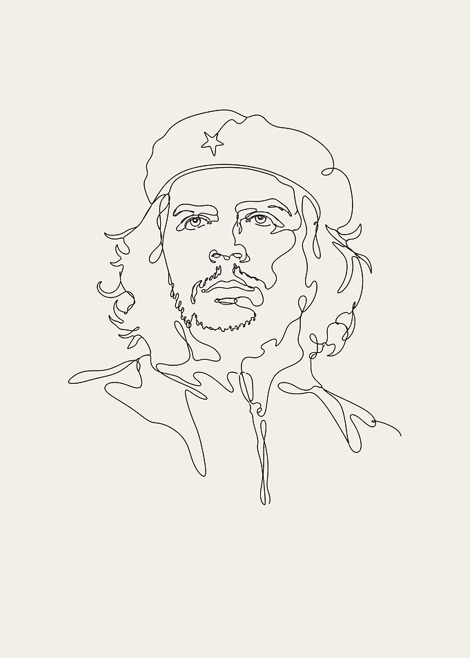 Che Guevara Line Art Portrait