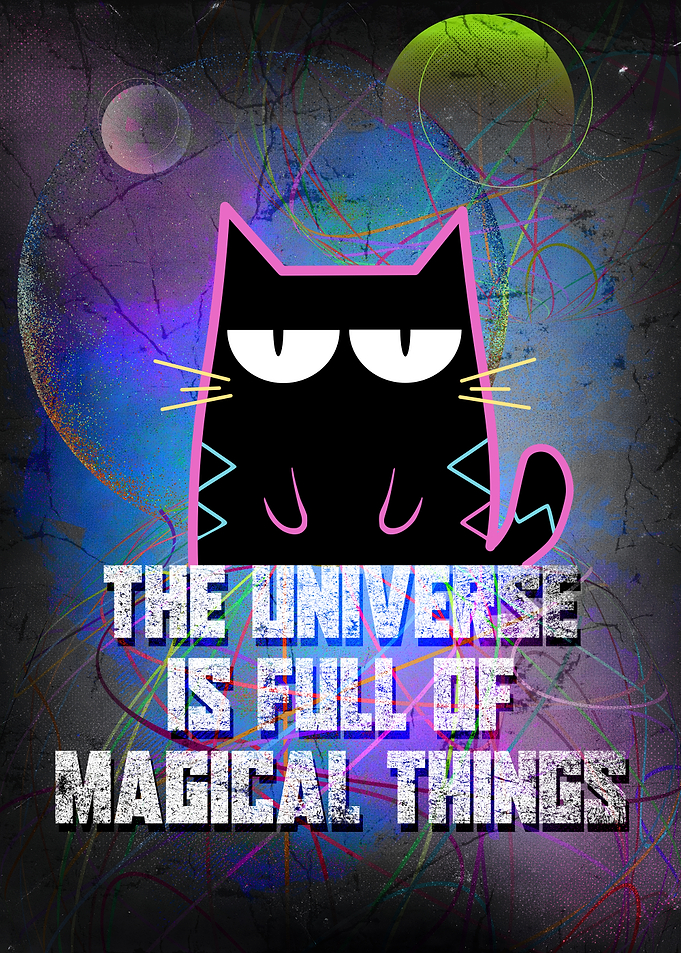 Black Cat with Inspirational Text