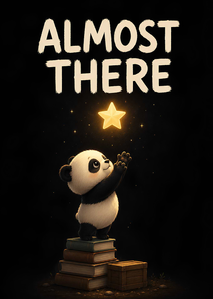 Panda Reaching for a Star
