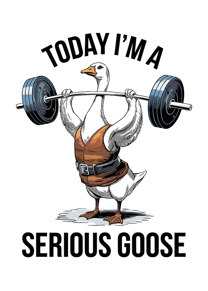Serious Goose Weightlifting