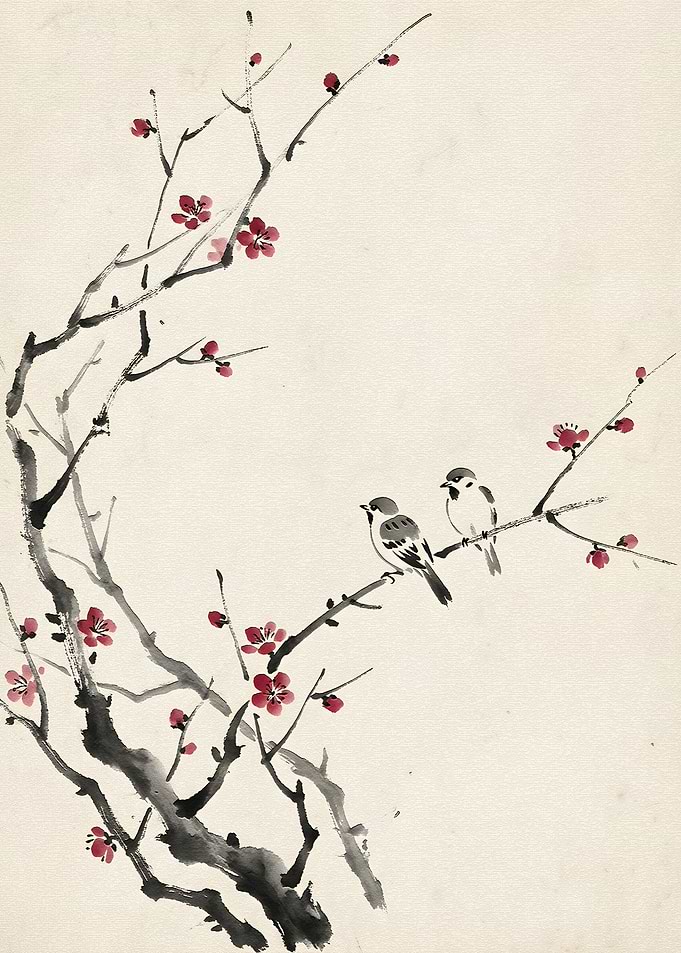 Birds on a Plum Blossom Branch