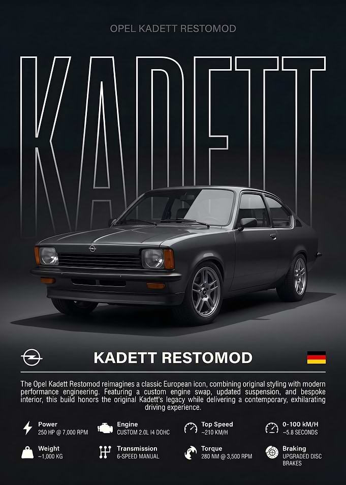 Opel Kadett Restomod Poster