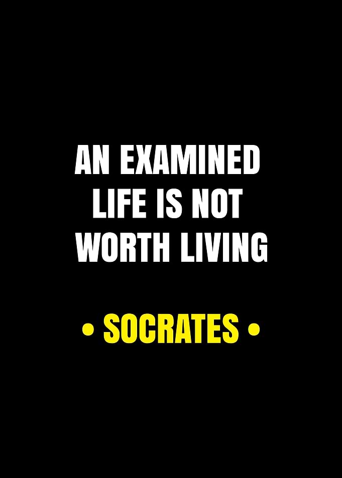 Socrates quote on black background