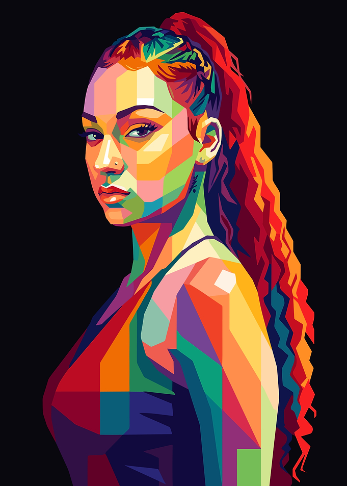 Colorful Portrait of a Bhad Bhabie
