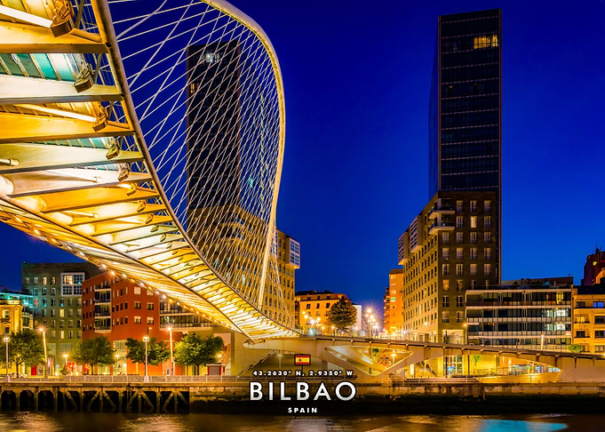 Bilbao cityscape at night
