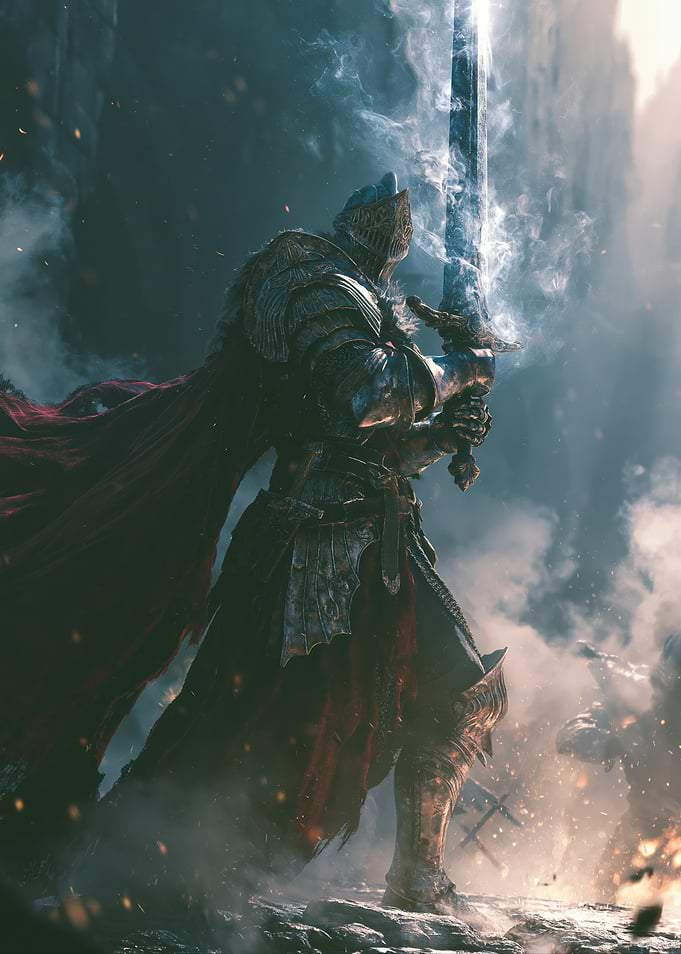 Knight with Glowing Sword