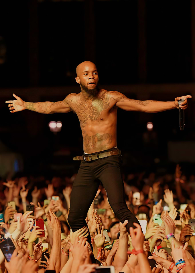 Rapper Performing for a Crowd