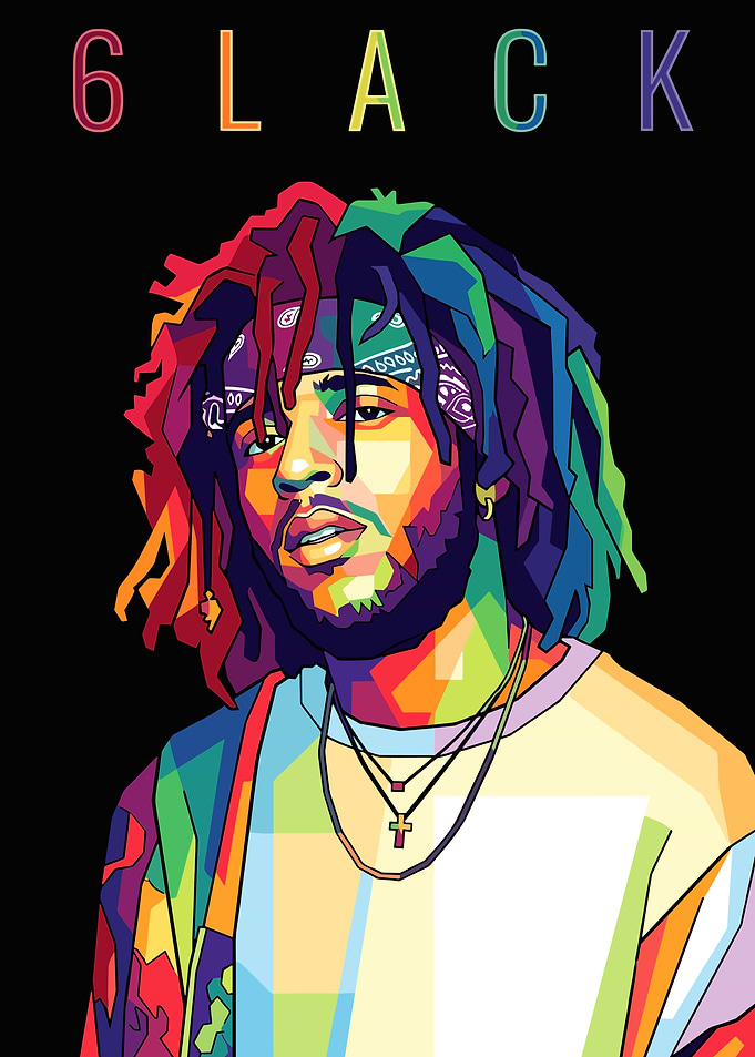 6lack Pop Art Portrait
