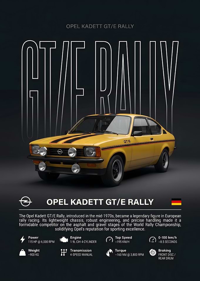 Opel Kadett GT/E Rally Car Poster