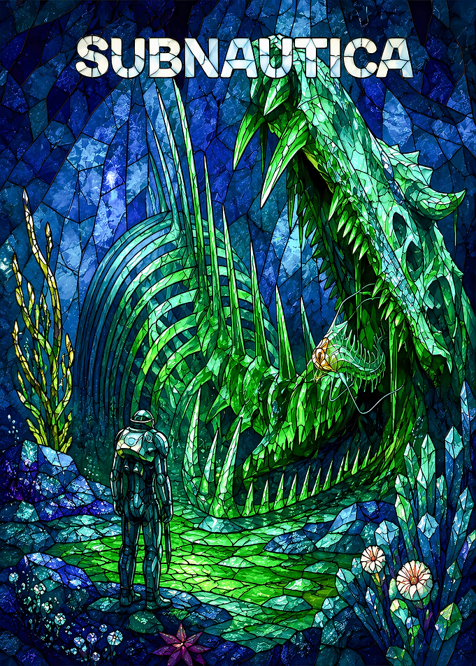 Subnautica Stained Glass Poster