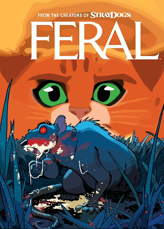 Feral Comic Cover with Cat and Rat