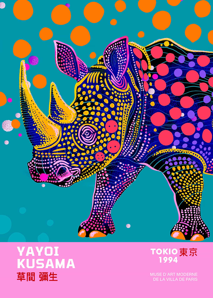 Yayoi Kusama | Rhino colorful