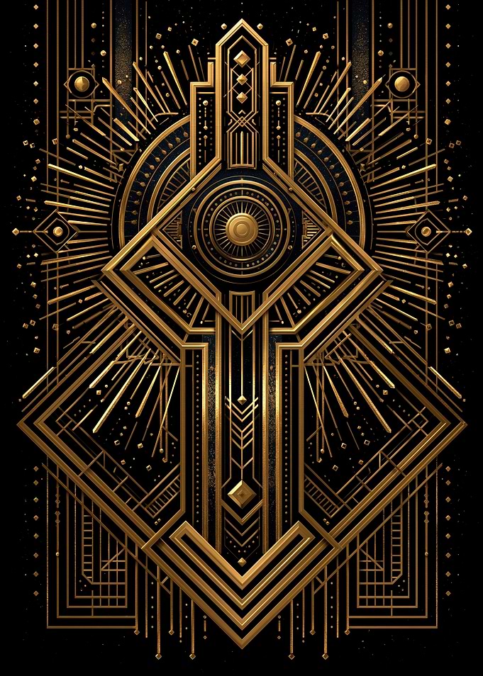 Art Deco Geometric Gold Design