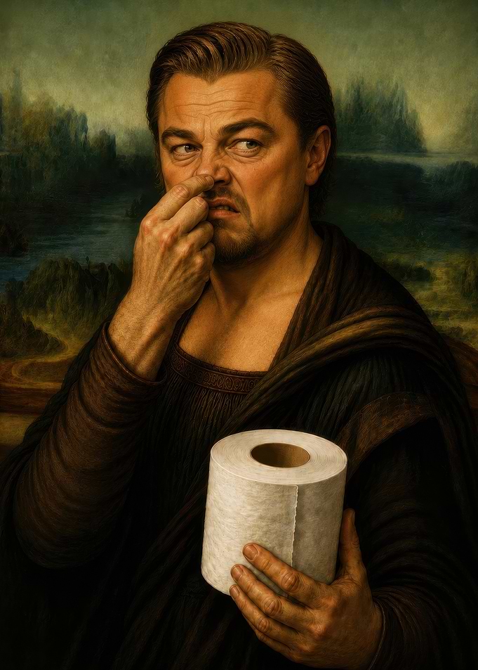 Leonardo DiCaprio Mona Lisa Toilet Paper