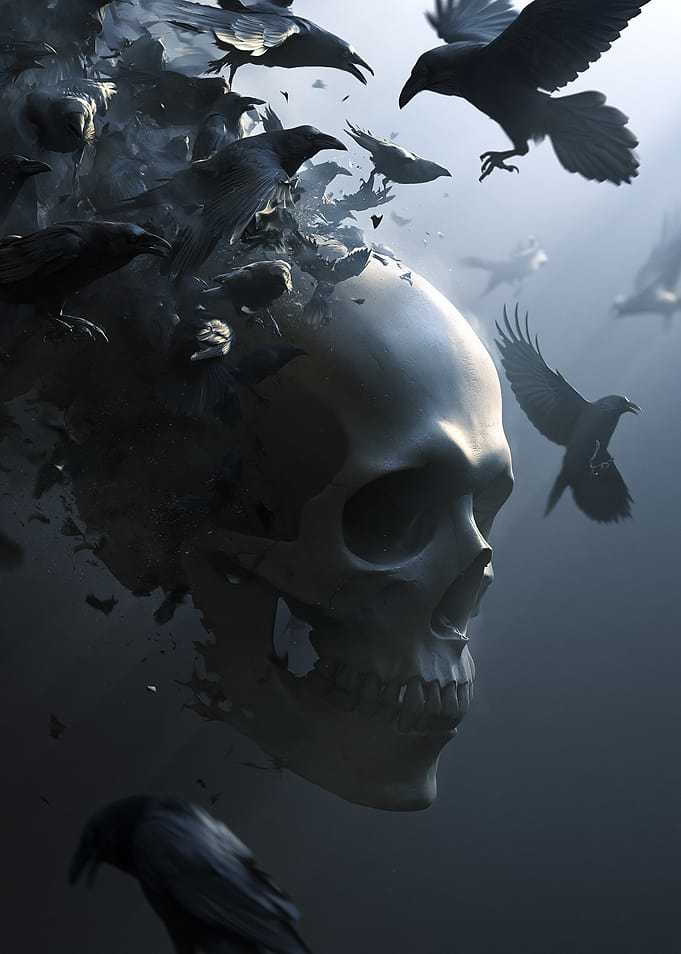 Skull and Crows