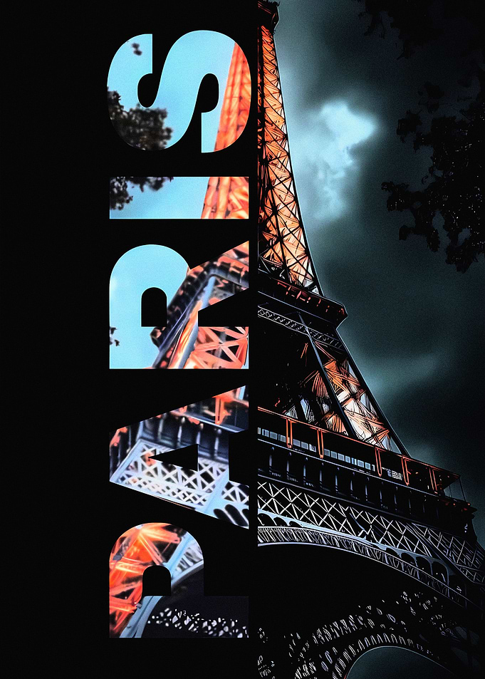 Paris Eiffel Tower Text Art