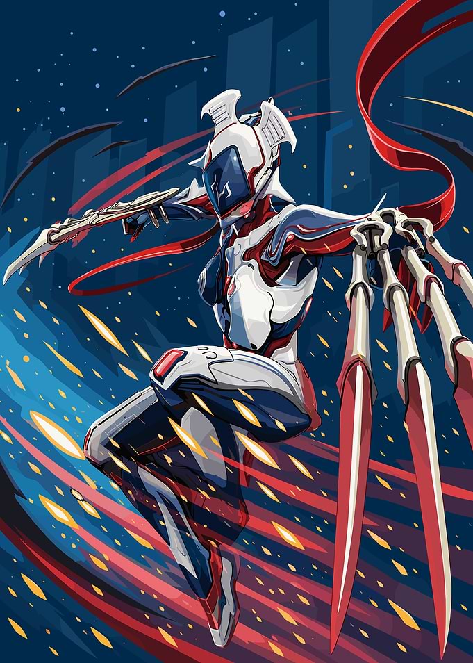Warframe Futuristic Warrior in Action