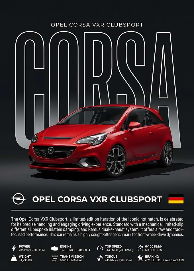 Opel Corsa VXR Clubsport Poster