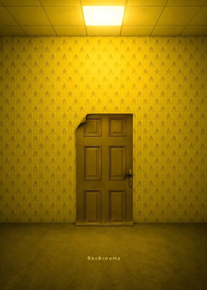 Backrooms Door in Yellow Room