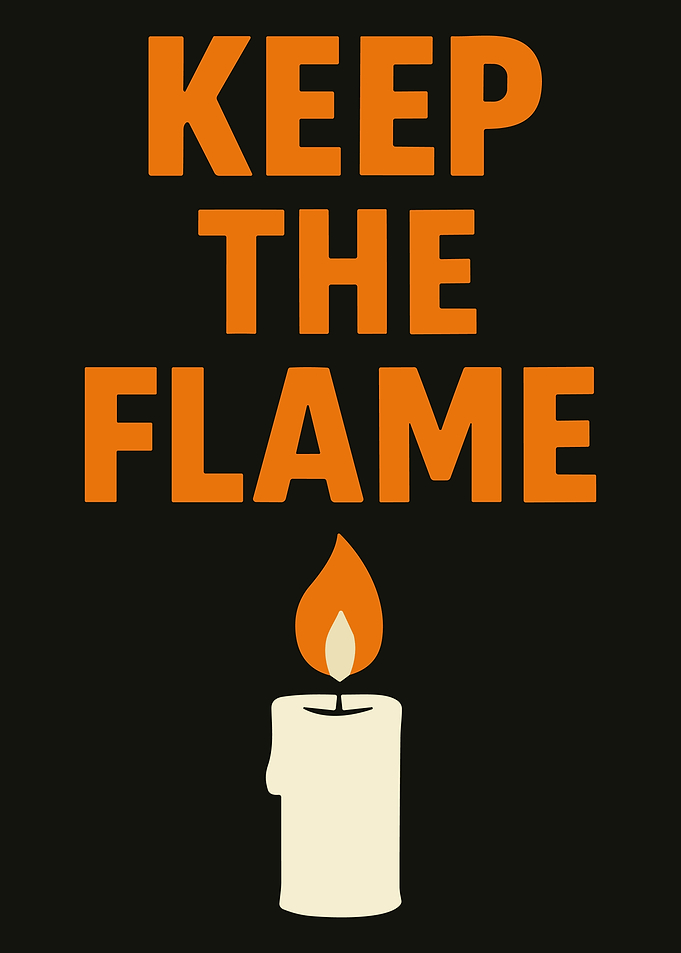 Keep the Flame Minimalist Candle Poster Motivational Wall Art Typography Print