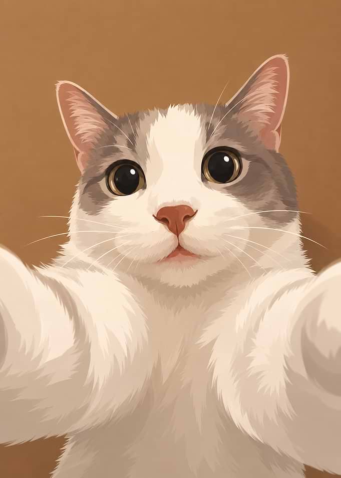 Cute Cat Taking a Selfie