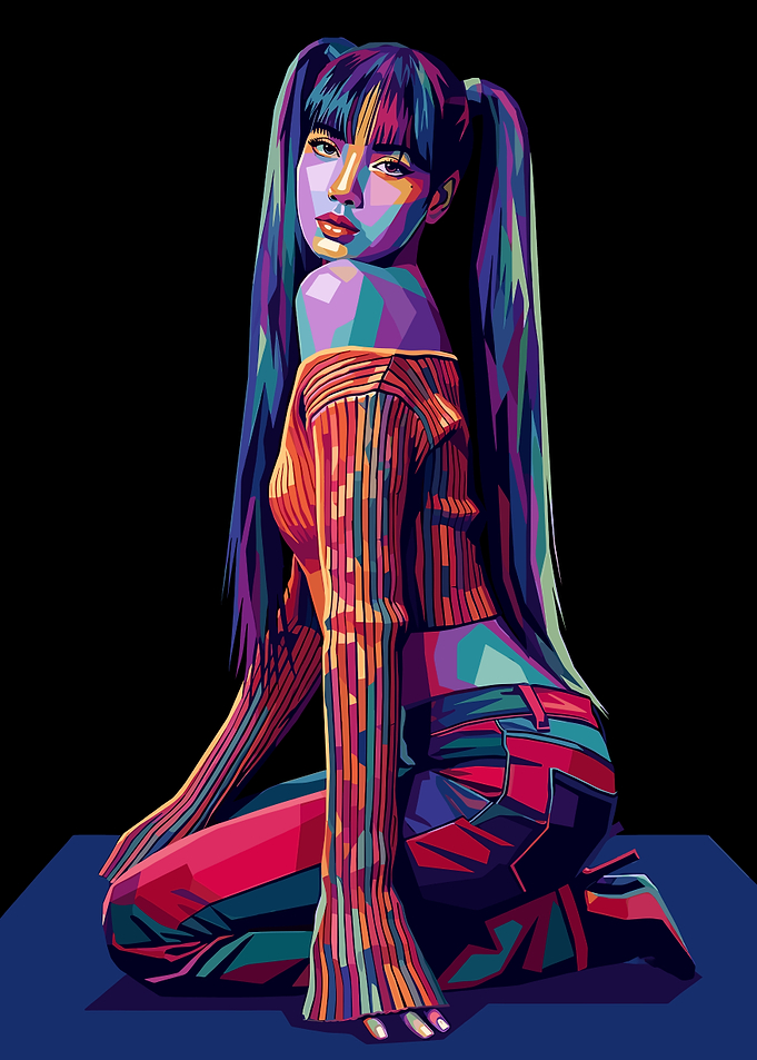 Colorful Pop Art Portrait of Lisa