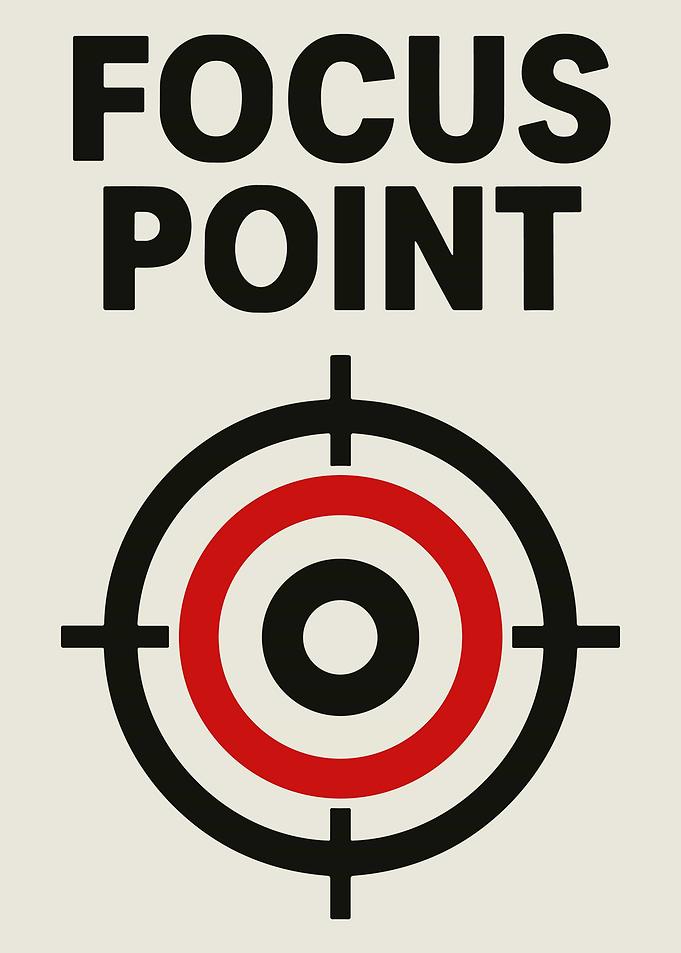 FOCUS POINT Target Bullseye Minimalist Typography Graphic Wall Art Poster