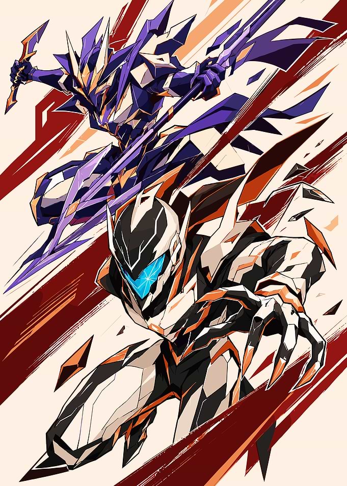 Warframe Mecha Warriors in Dynamic Poses