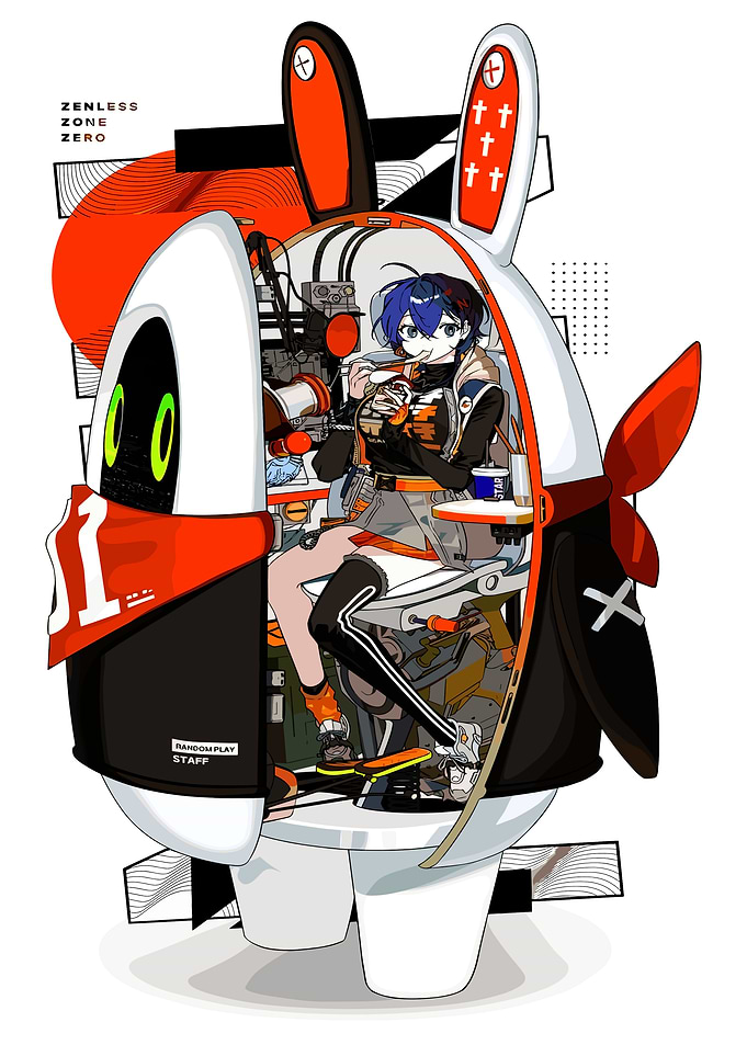 Anime Character in a Bunny Mech