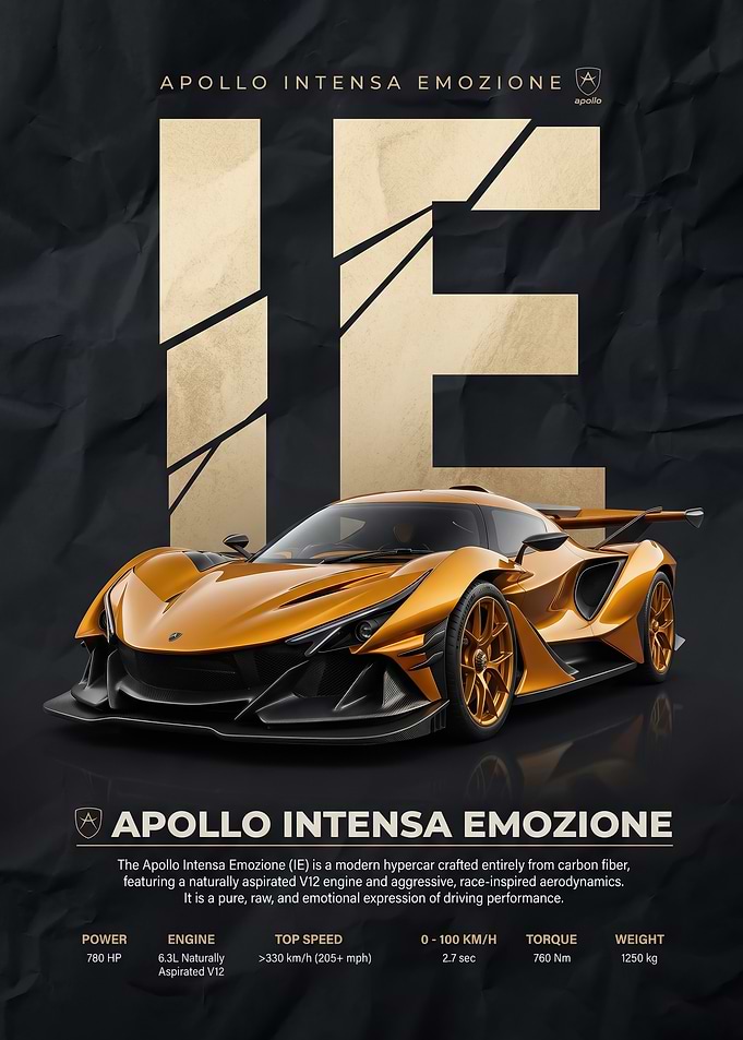 A striking Apollo Intensa Emozione Hypercar