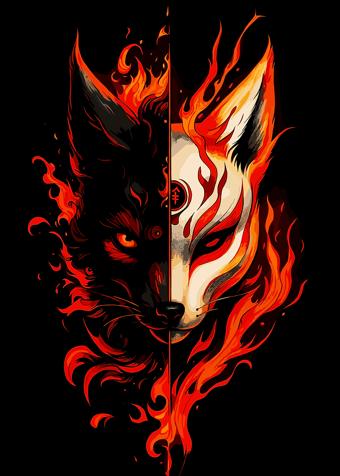 Fiery Fox Spirit Mask