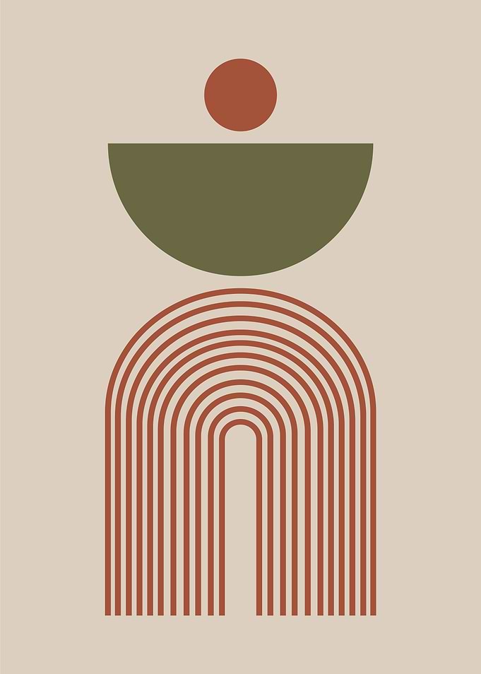 Abstract Geometric Mid-Century Modern Art