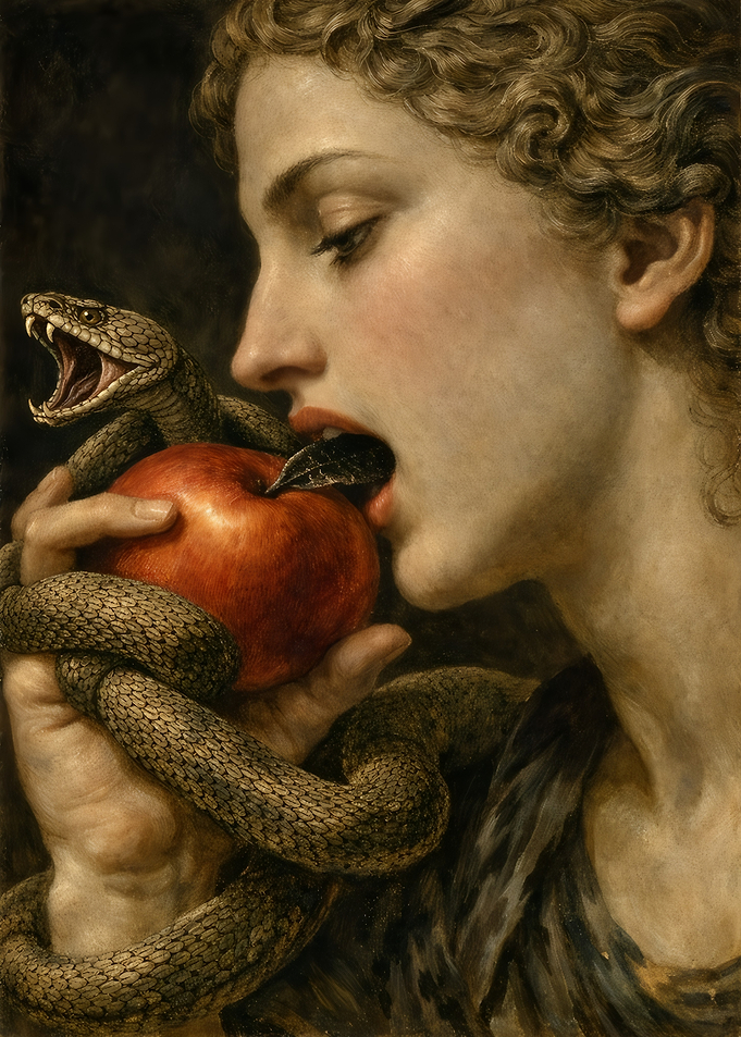 Eve and the Serpent with Apple