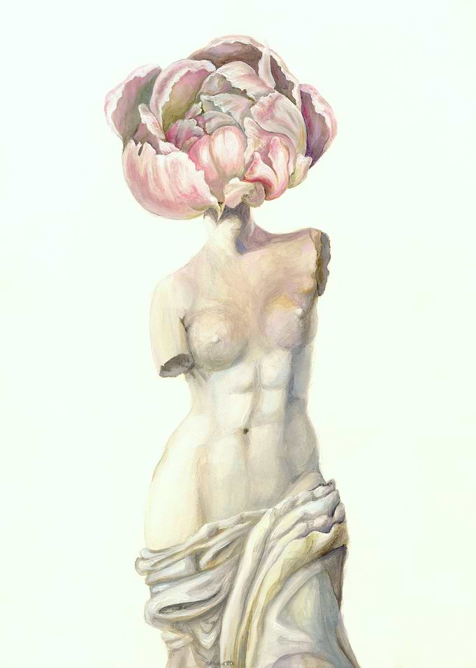 Venus Sculpture with Flower Head