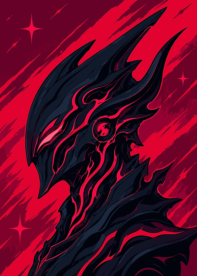 Warframe Dark Warrior with Red Accents