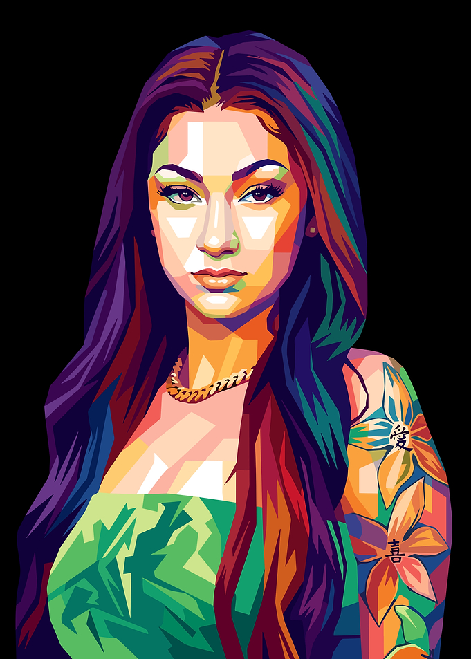 Colorful Portrait of a Bhad Bhabie
