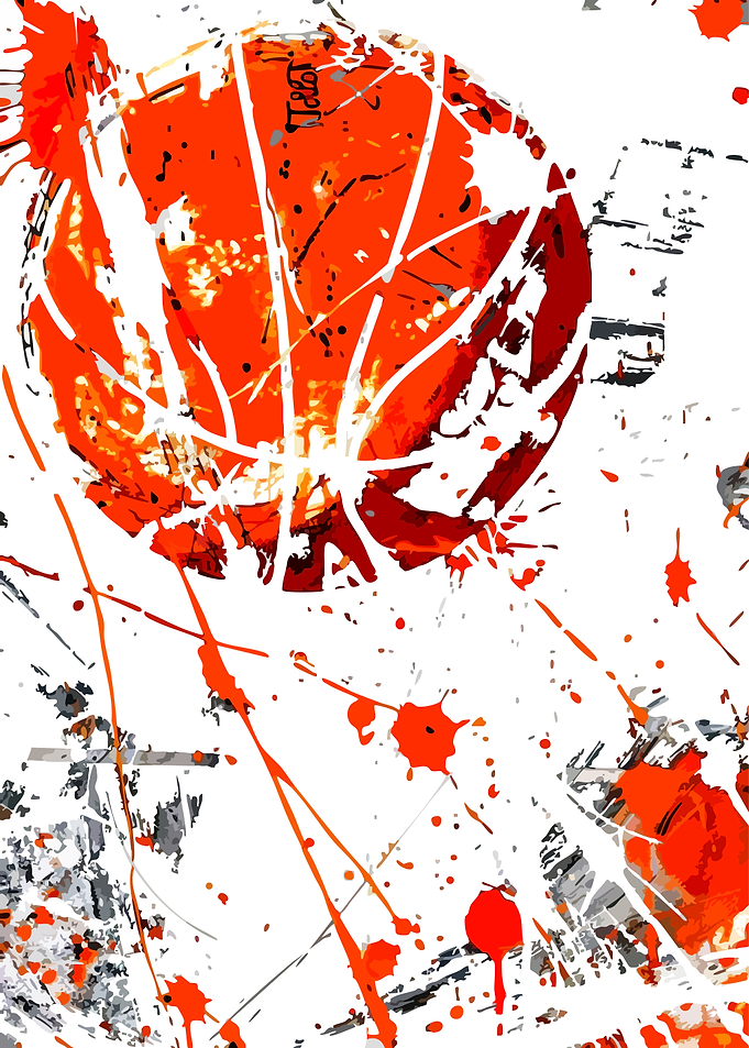 Abstract Basketball Splatter Art