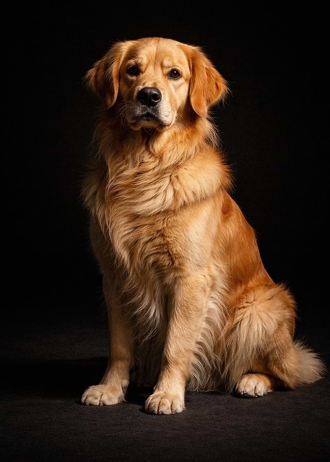Golden Retriever Dog Posed Portrait