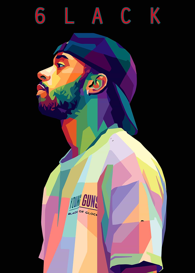 6lack Pop Art Portrait