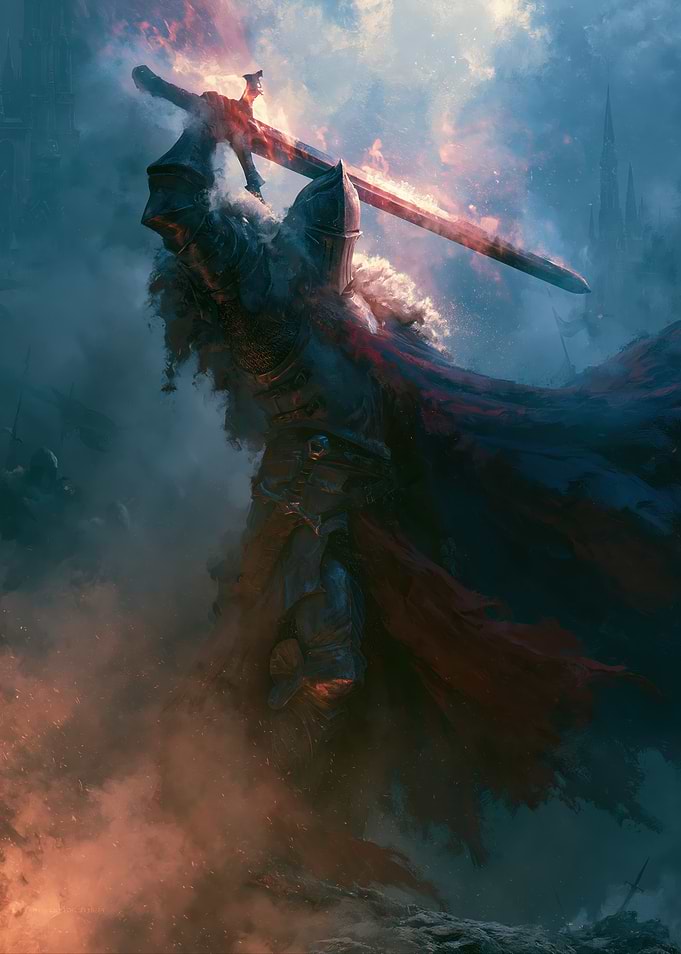 Knight with Flaming Sword